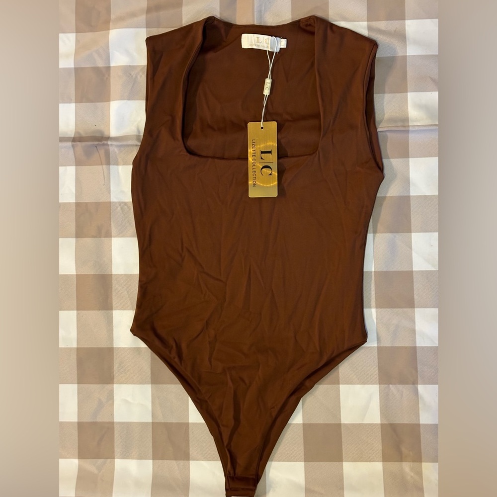 Elegant Brown Sleeveless Bodysuit